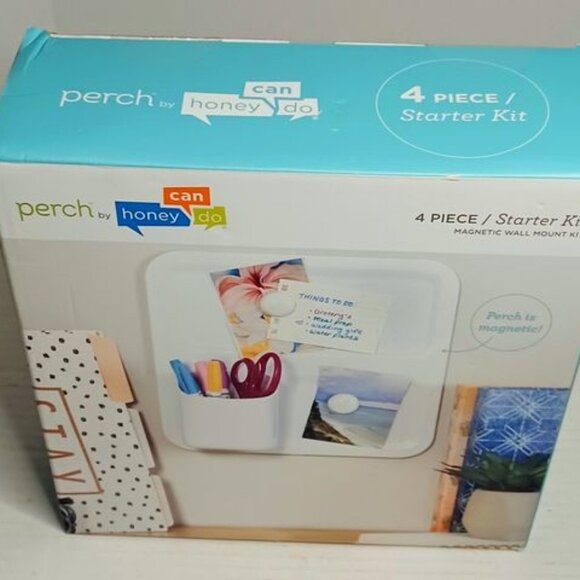 Perch By Honey Can Do 4 Piece Starter Kit New Magnetic Wall Mount Kit - Picture 2 of 7
